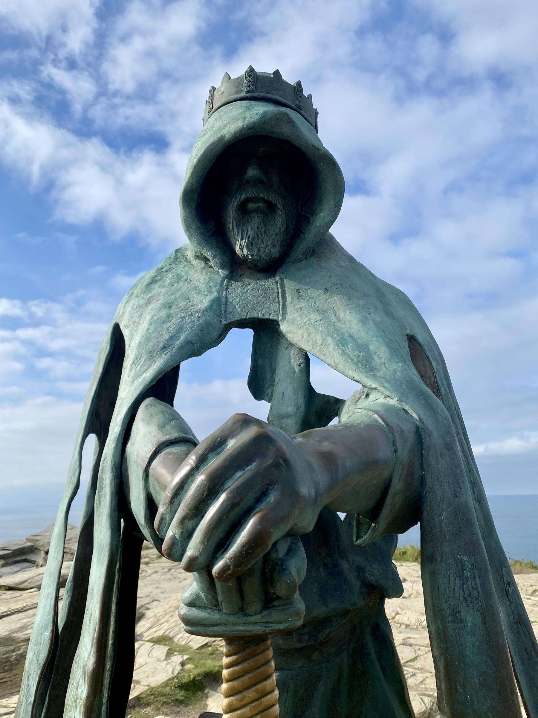 The sculpture of 'Gallos' near Tintagel Castle